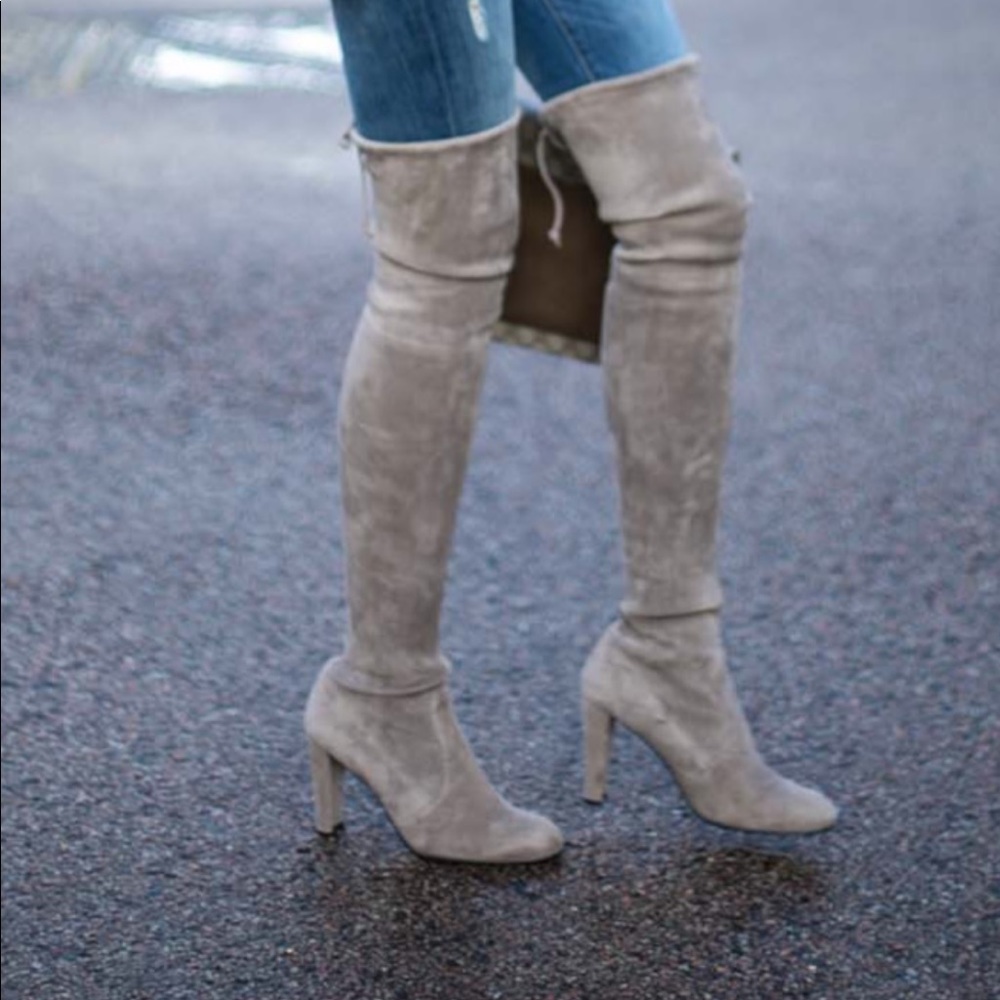 Stuart Weitzman grey Highland boots